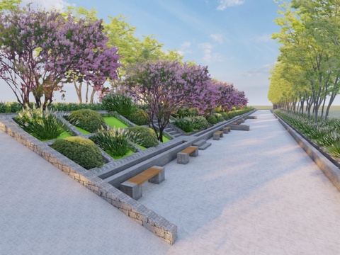 乡村提岸景观su模型