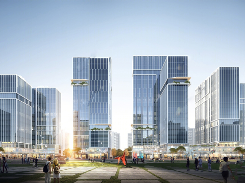 现代高层办公楼 写字楼建筑 商业综合体su模型