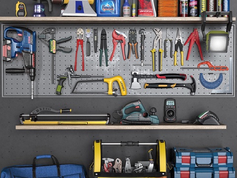  车库工具套装53d模型 