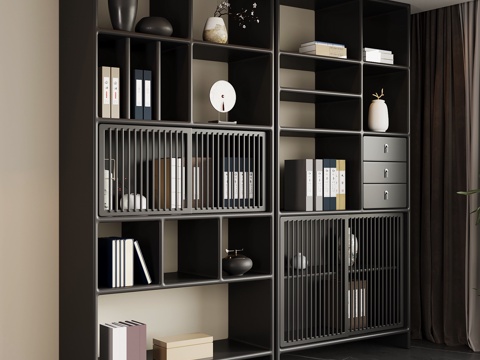 新中式博古架su模型