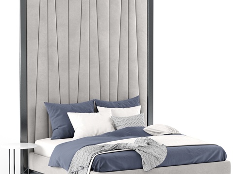  带床头板的床3d模型 