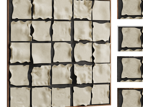  现代浅浮雕艺术墙饰3d模型 