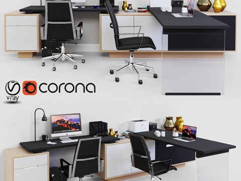  工作空间套装33d模型 