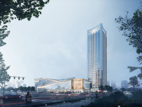 现代高层办公楼 写字楼建筑 商业综合体su模型