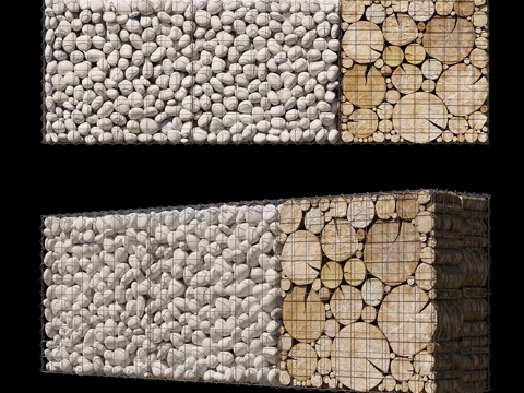  木质石笼网箱53d模型 