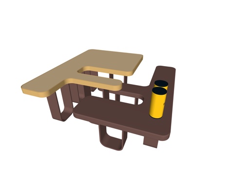 金属茶几 双F 茶几su模型