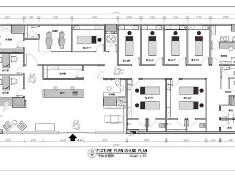 美容会所 最新平面施工图合集cad施工图