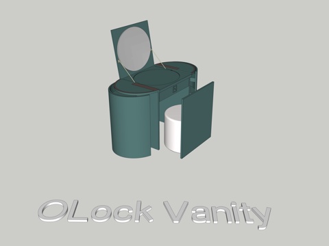 Vanity 化妆柜 镜柜su模型