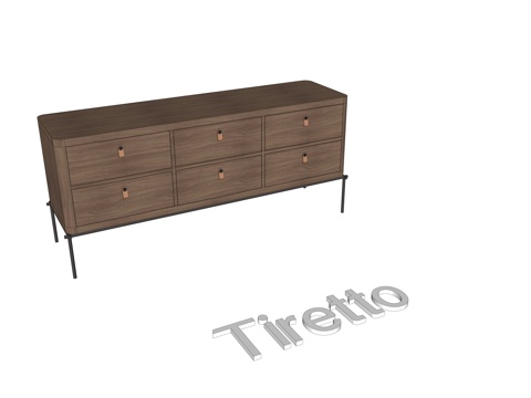Tiretto 边柜 木饰面 双抽边柜su模型