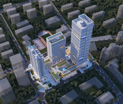 现代高层办公楼 写字楼建筑 商业综合体su模型