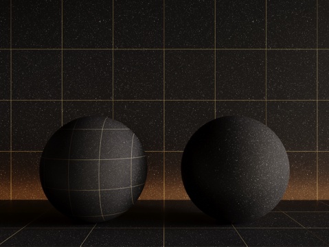 现代黑色水磨石 墙砖 瓷砖 马赛克 石材su模型