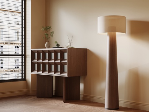 中古风玄关柜 边柜su模型