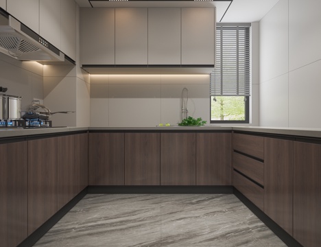  现代厨房橱柜3d模型 