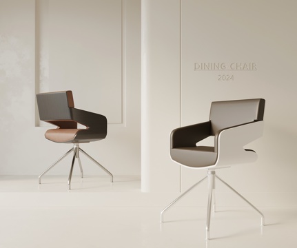 现代意式椅子 办公椅su模型