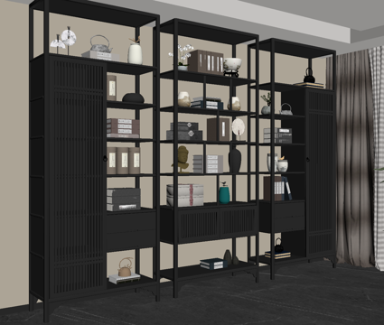 新中式博古架su模型