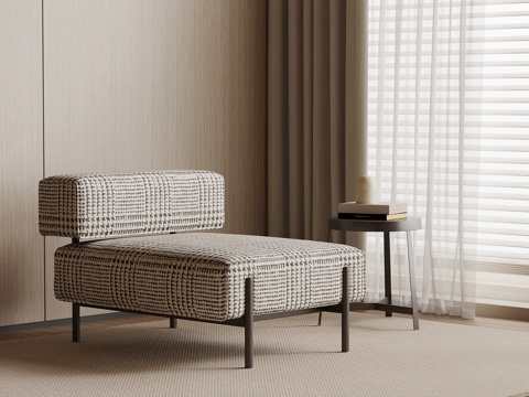  现代中古风休闲椅 沙发椅3d模型 