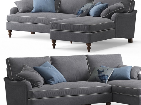  佛罗伦萨带躺椅转角沙发3d模型 