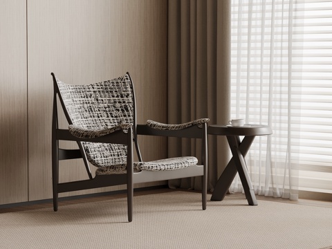 中古风休闲椅 沙发椅su模型