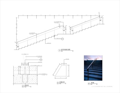 室外扶手栏杆大样图cad施工图