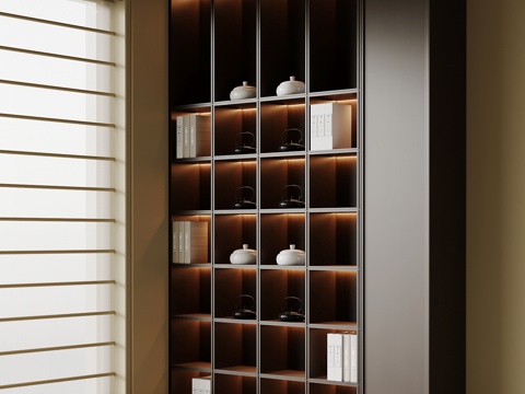 新中式茶柜 储物柜su模型