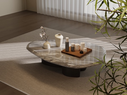  新中式茶几 异形茶几3d模型 