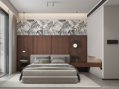  现代卧室床3d模型 