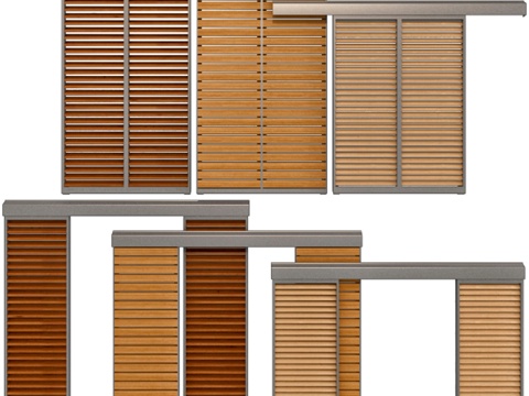  门窗用滑动百叶屏风    S3d模型 