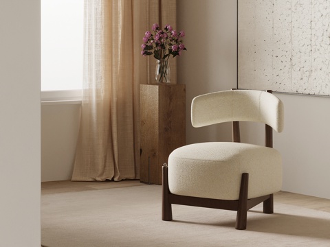  中古风休闲椅3d模型 