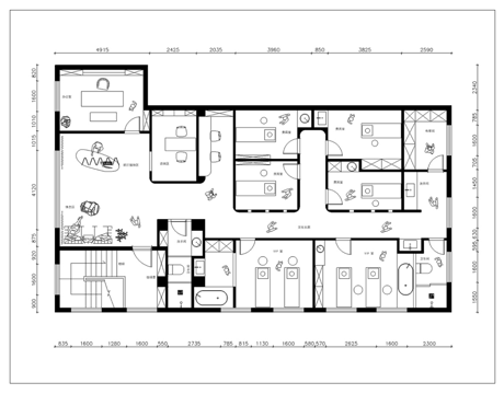 450平美容会所 最新平面施工图合集cad施工图