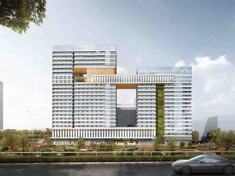 现代高层办公楼 写字楼建筑 商业综合体su模型