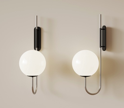 现代意式壁灯 球形壁灯su模型