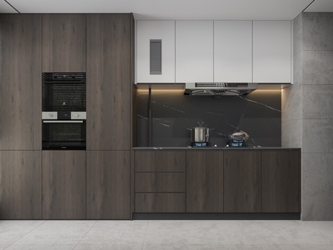  现代厨房橱柜3d模型 