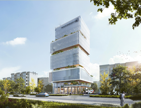 现代高层办公楼 写字楼建筑 总部办公楼su模型