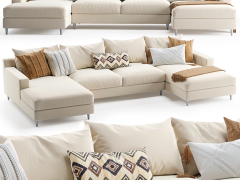  斯隆U型组合沙发3d模型 