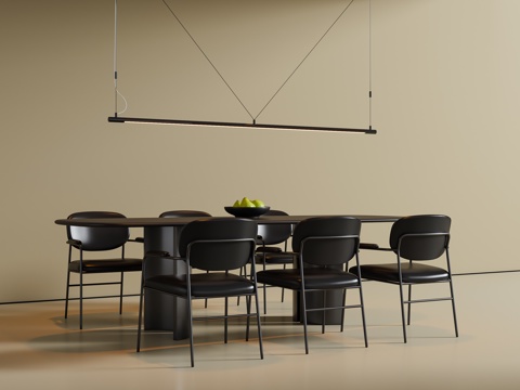  现代意式餐桌椅3d模型 