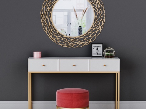  CAZARINA室内设计 带镜梳妆台3d模型 