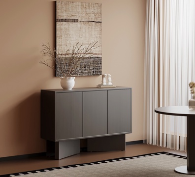 中古风玄关柜 边柜su模型