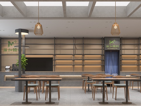  韩式料理小吃店3d模型 