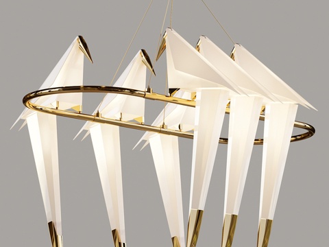  Perch_light_吊灯_6头款3d模型 