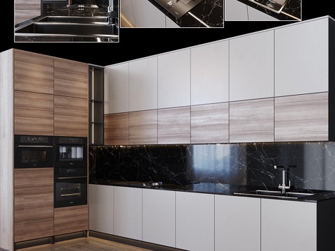  现代厨房83d模型 