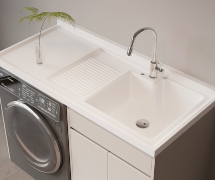  现代洗衣台 洗衣机柜3d模型 