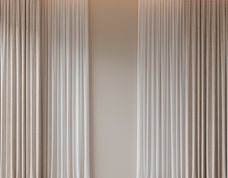  现代通用窗帘 中古布帘窗纱 纱帘 百叶帘 素色帘 纯色窗帘su模型 