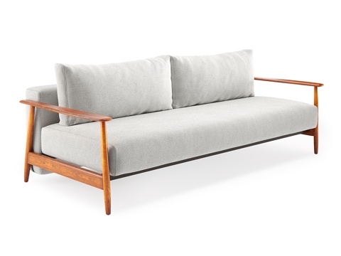  CB2 Una灰色折叠沙发床3d模型 