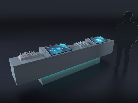  现代展厅互动装置 插入式互动装置 物体识别 互动桌 感应桌3d模型 