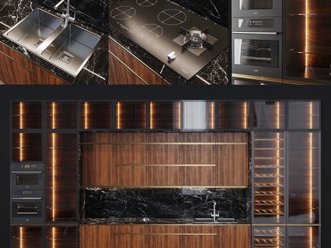  现代厨房 73d模型 