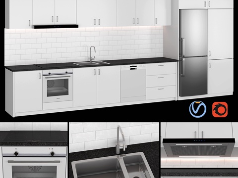  现代厨房13d模型 