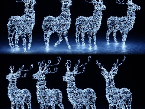  圣诞驯鹿3d模型 