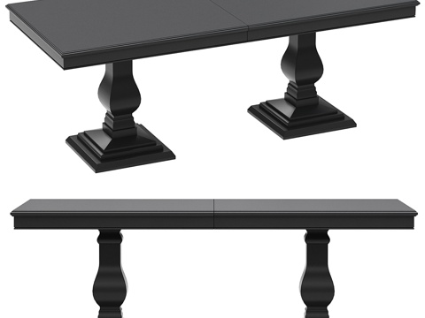  Dantone家居长方形折叠餐桌3d模型 