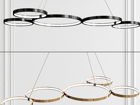  多维顿五灯LED吊灯3d模型 