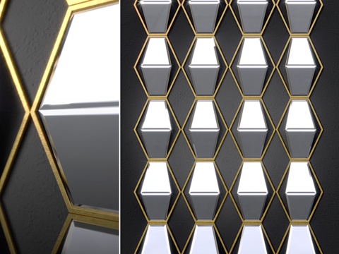  Jillian镜面墙饰3d模型 